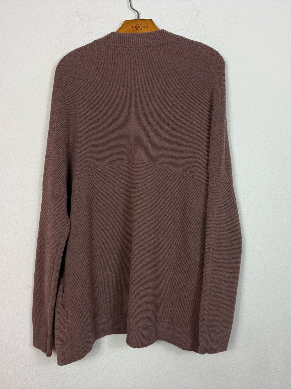 Free People Brown Ottoman Cardigan Sweater Small Slouchy Ribbed Knit Relaxed Fit - Picture 10 of 10